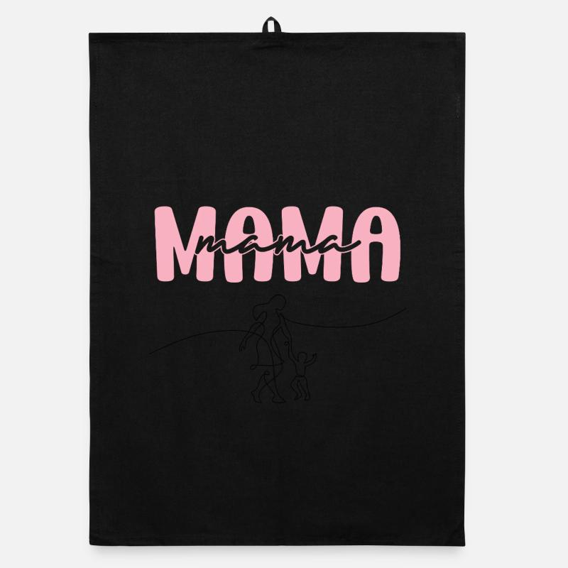 Mama Pink Lettering Organic dish towel
