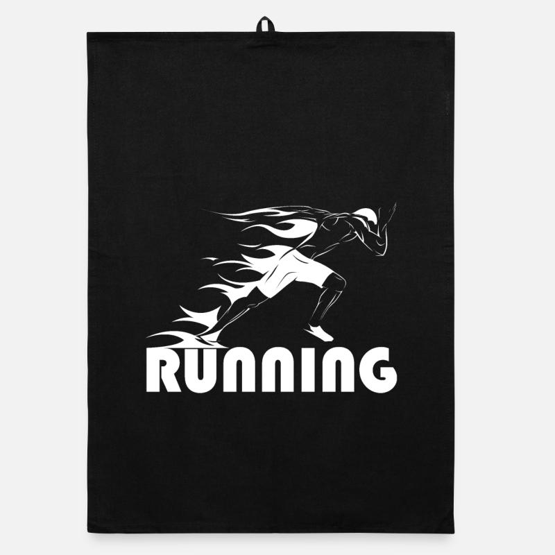 Athletics Sports Training Symbol Running Fire Organic dish towel