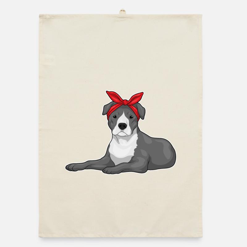 Pitbull Haarschleife Organic Geschirrtuch