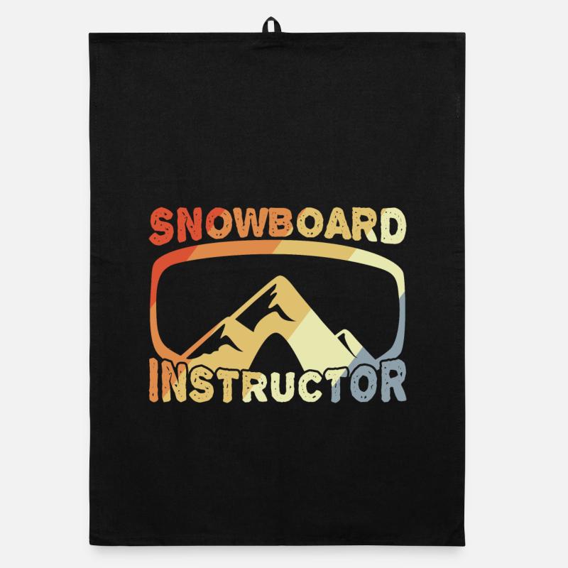 Snowboard Instruktor - Organic Geschirrtuch - Schwarz