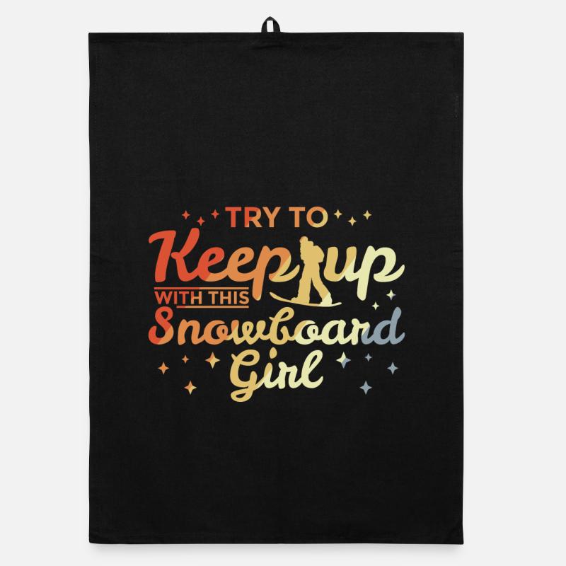 Snowboard Mädchen Organic Geschirrtuch