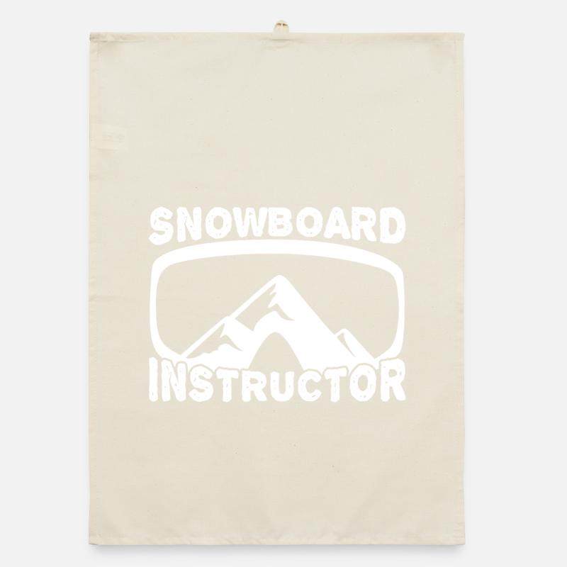 Funny Snowboard Instructor Organic dish towel