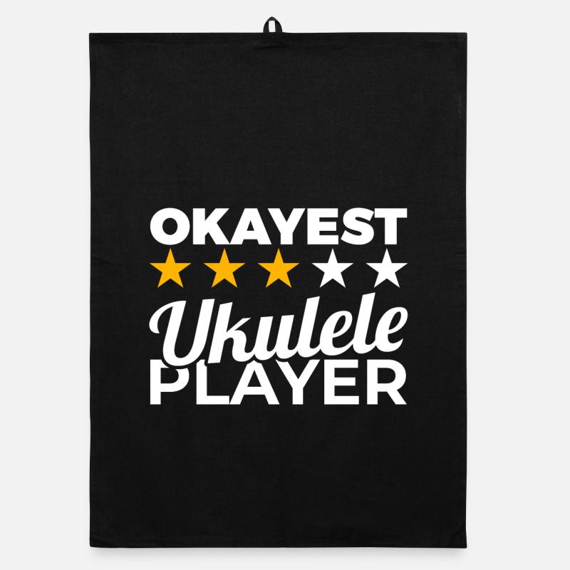 Okayest Ukulele Player Organic dish towel