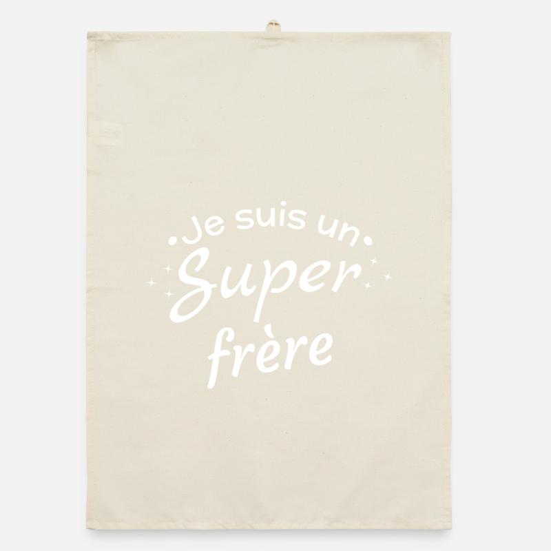 I'm a super brother white pattern Organic dish towel