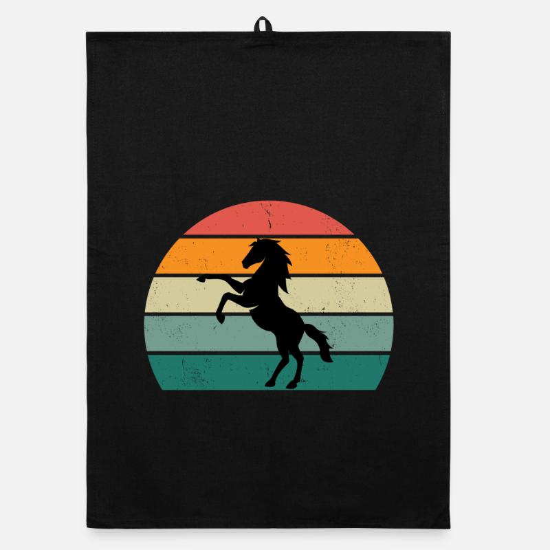 Conception rétro de la silhouette du cheval Torchon bio