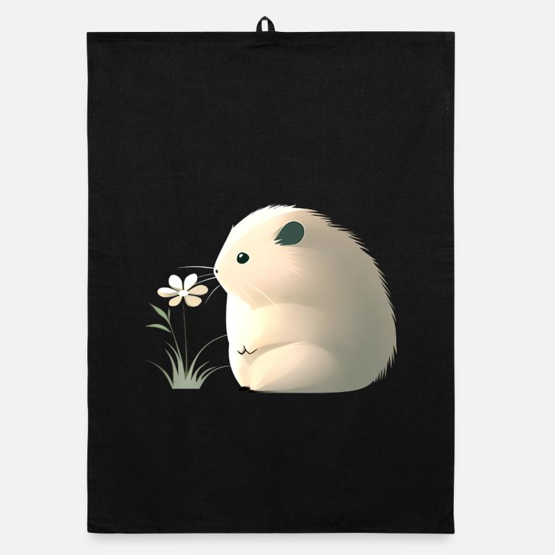 Mignon hamster avec fleur Torchon bio