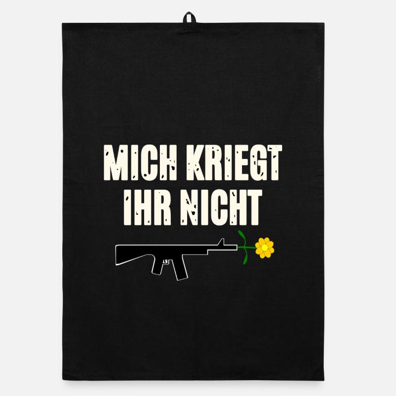 Protest pressure with weapon and flower Organic dish towel
