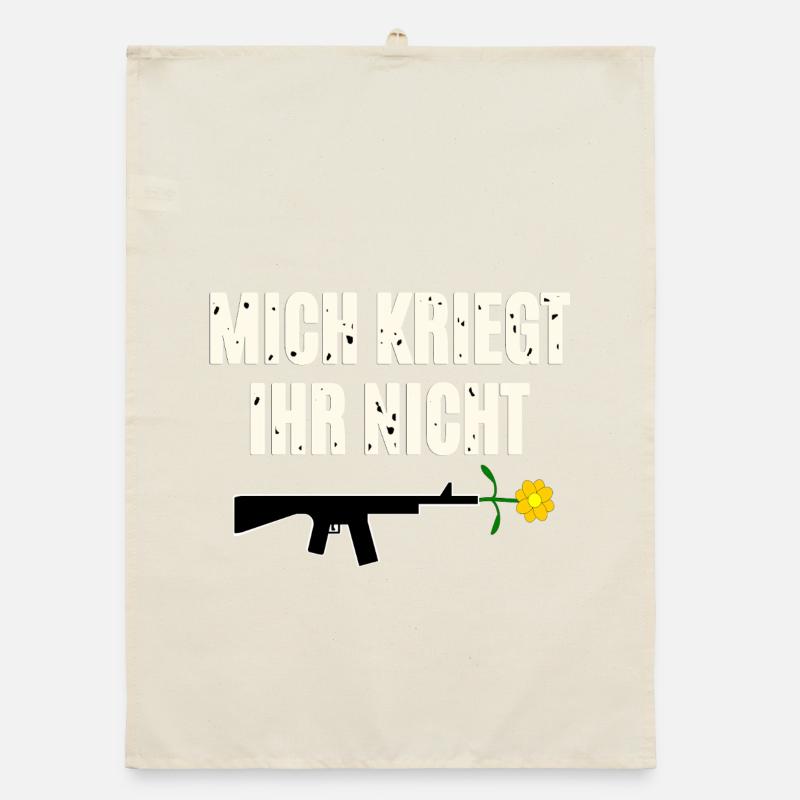 Pression de protestation avec une arme et une fleur Torchon bio