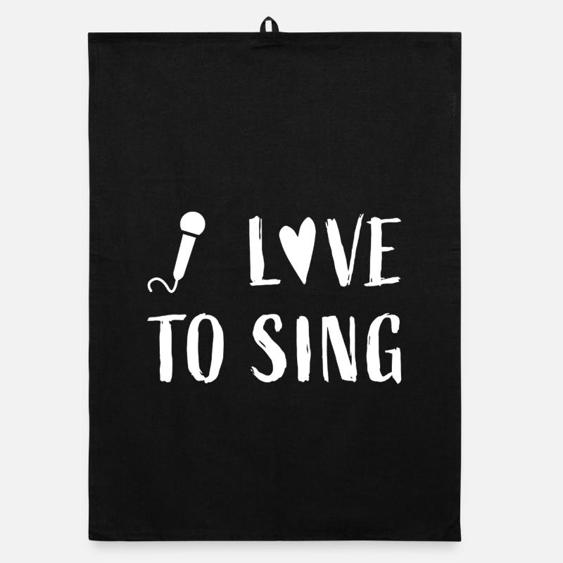 I love to sing - Singer Singer Choir sing Organic dish towel