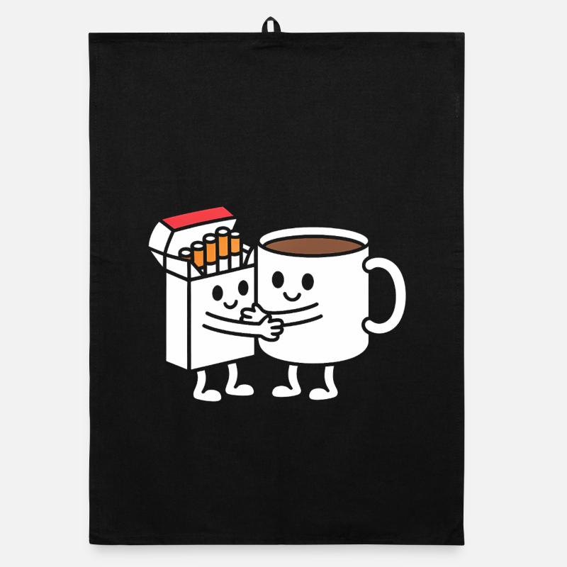 Café et cigarettes - Funny Balkan Breakfast T- Torchon bio