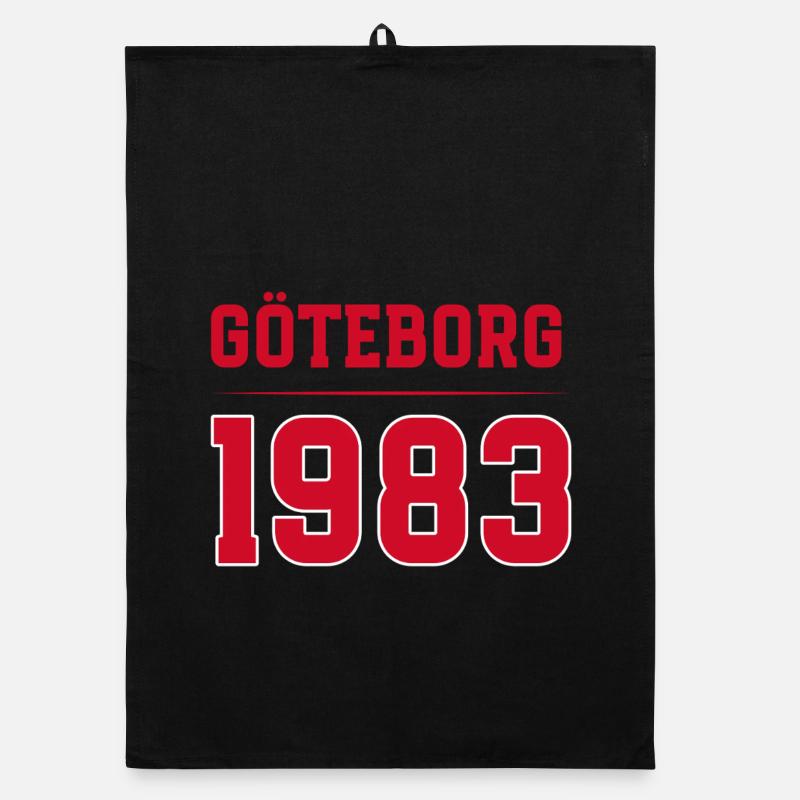Göteborg 1983 Retro-Typografie - Organic Geschirrtuch - Schwarz