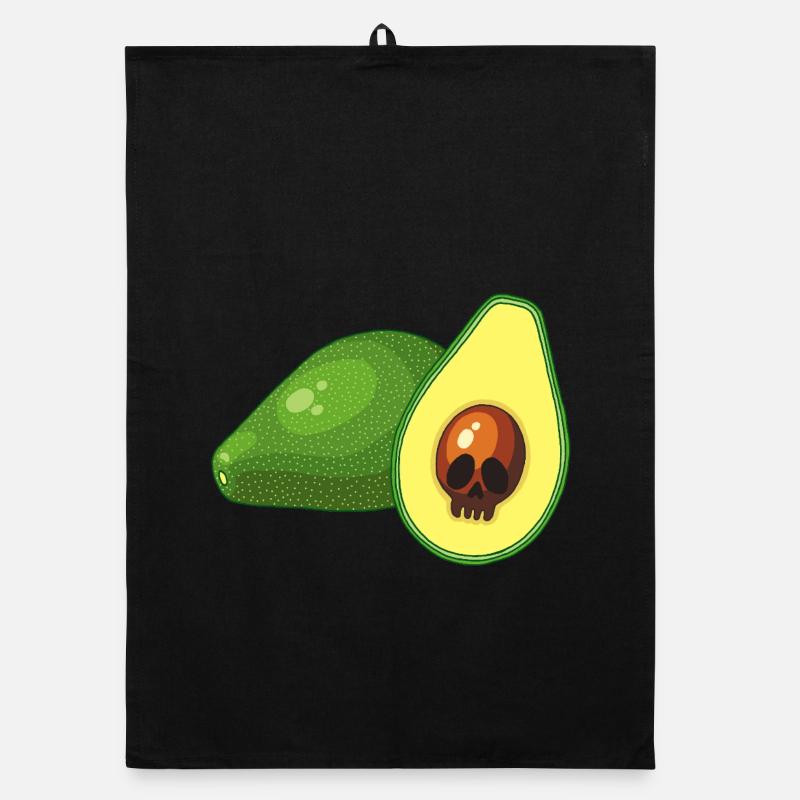 Avocado skull Organic dish towel
