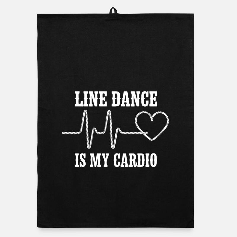 Line Dance Cardio Herz Organic Geschirrtuch