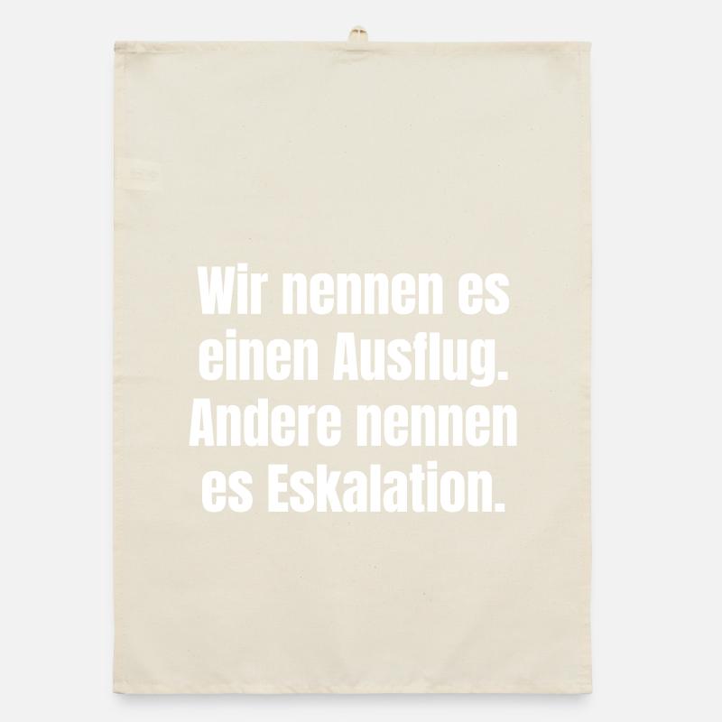 Outing or Escalation Typography Organic dish towel