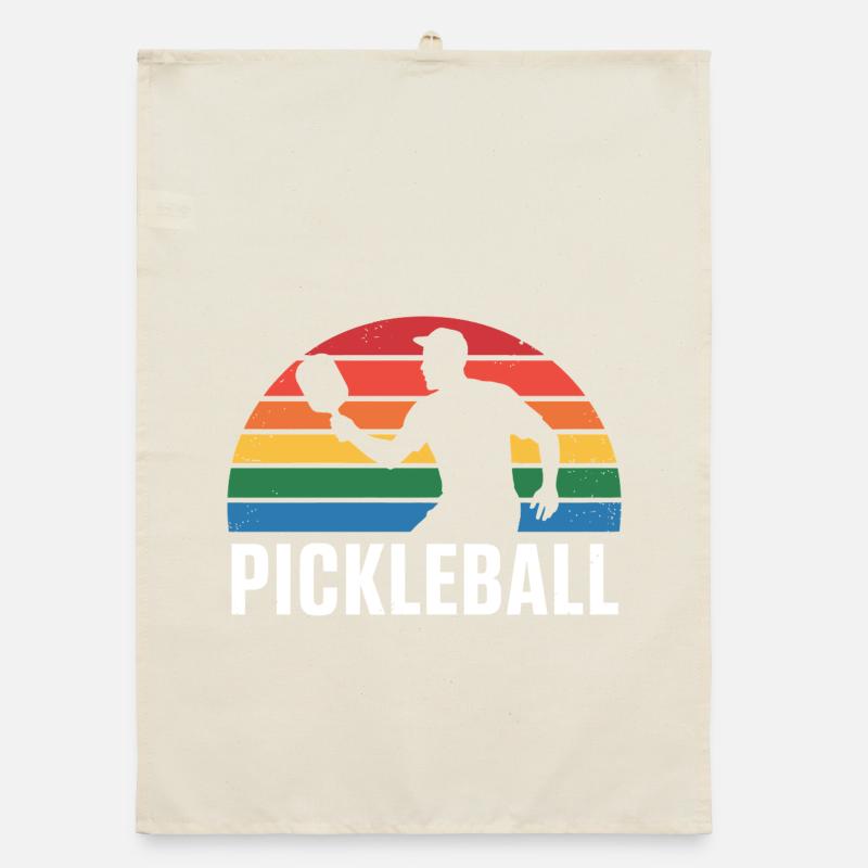 Pickleball Sunset Silhouette Organic dish towel