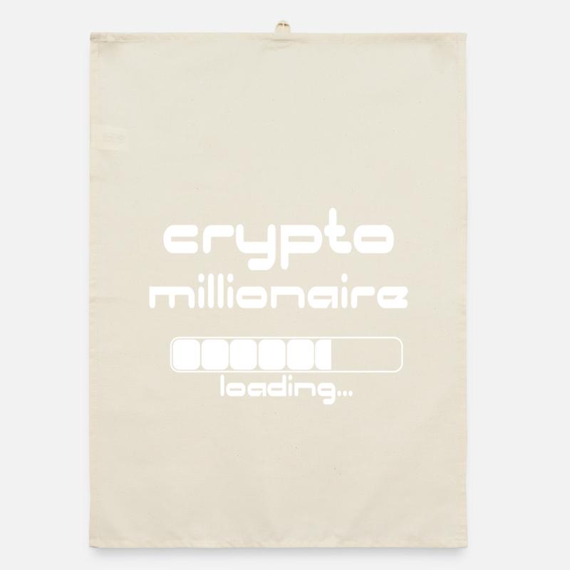 Crypto Millionaire Loading Funny Bitcoin ETH Organic dish towel