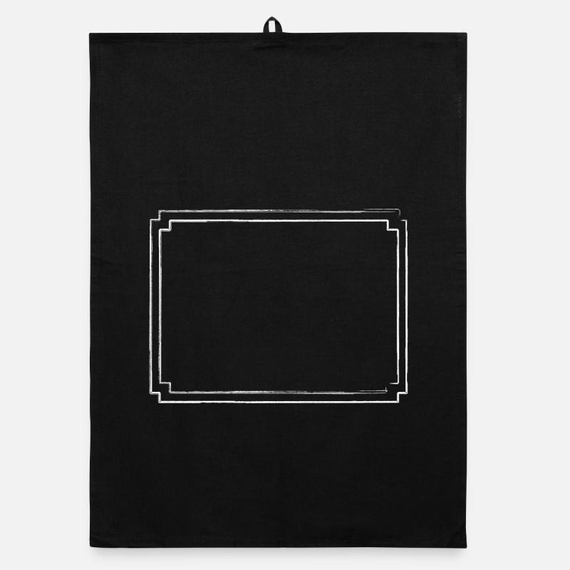 white frame with brushstroke border Organic dish towel