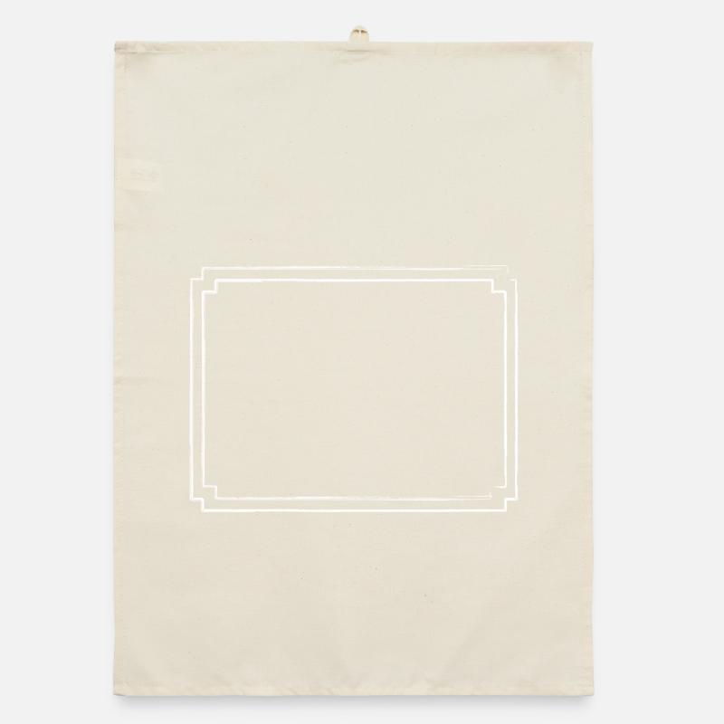 white frame with brushstroke border Organic dish towel