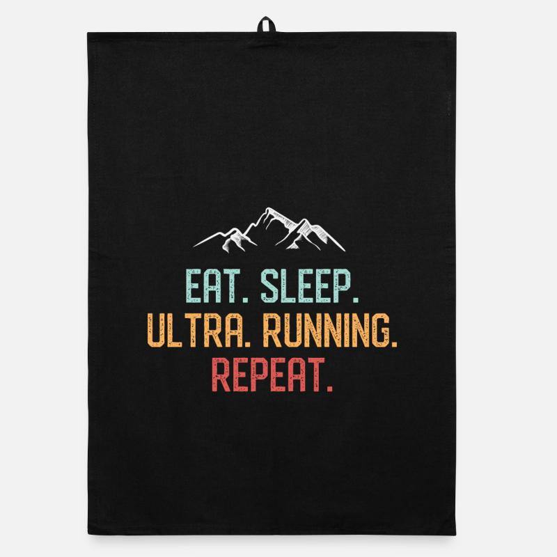 Manger. Dormir. Ultra Running. Répéter. Torchon bio