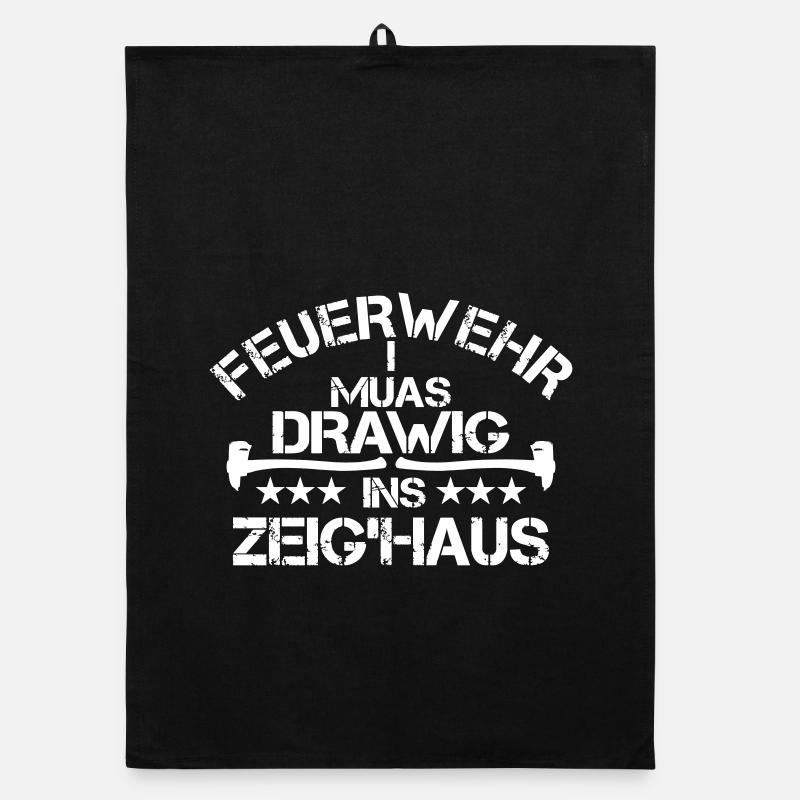 Feuerwehrmann Feuerwehrhaus stolz Geschenk Organic Geschirrtuch