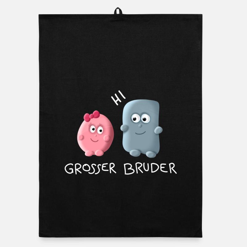 Grosser Bruder - Organic Geschirrtuch - Schwarz