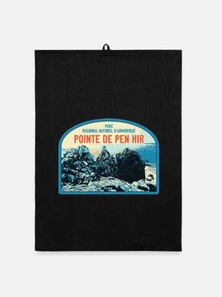 Parc régional d'Armorique, la Pointe de Pen Hir - Torchon bio - noir - Devant
