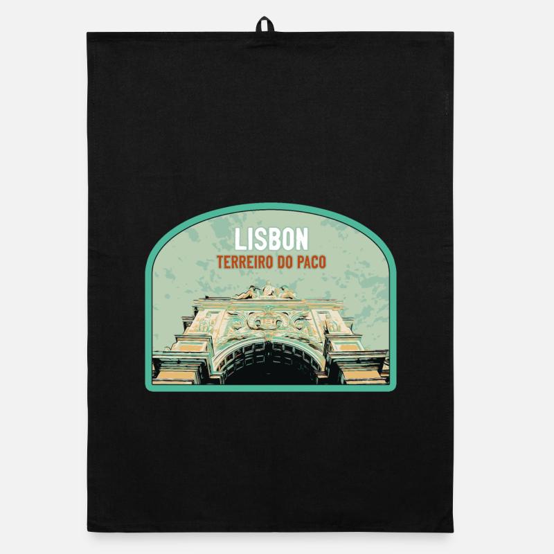 Lisbon Gate Augusta Street Badge, Portugal Organic dish towel