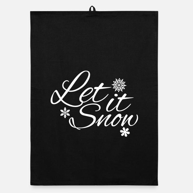 Let it Snow - Das Winterdesign mit Schneeflocken Organic Geschirrtuch