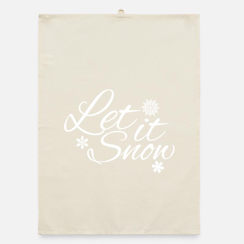 Let it Snow - The winter design with snowflakes Organic dish towel