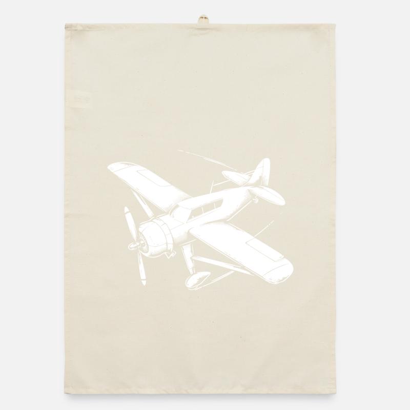 Propeller Plane Drawing Organic dish towel