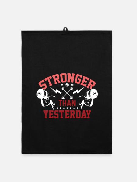 Stronger Than Yesterday - Organic dish towel - black - Front
