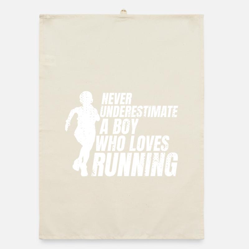 Funny Runner Boy Organic dish towel