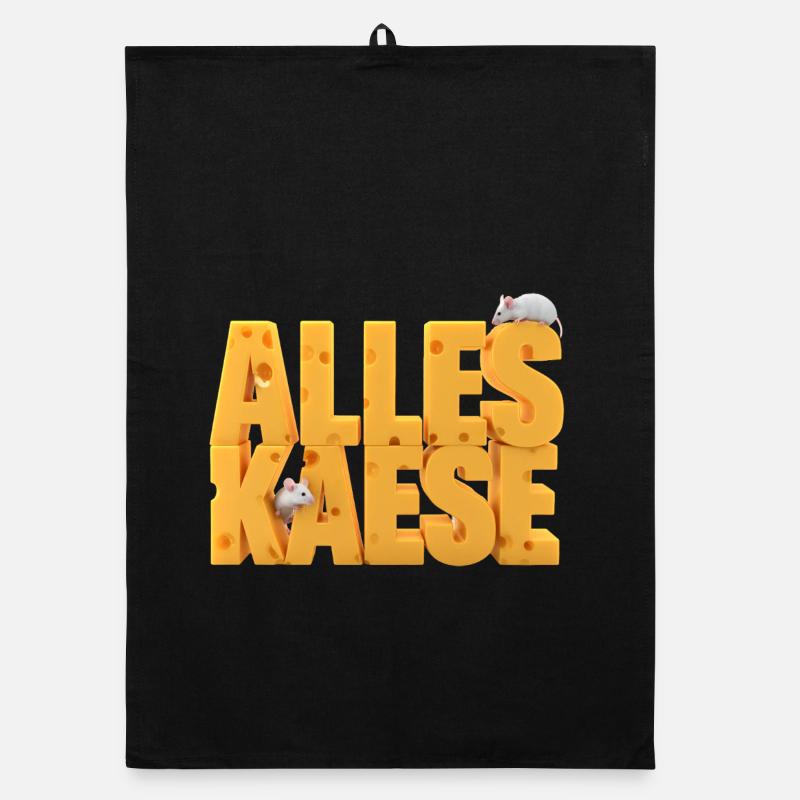 Alles Kaese - Organic Geschirrtuch - Schwarz