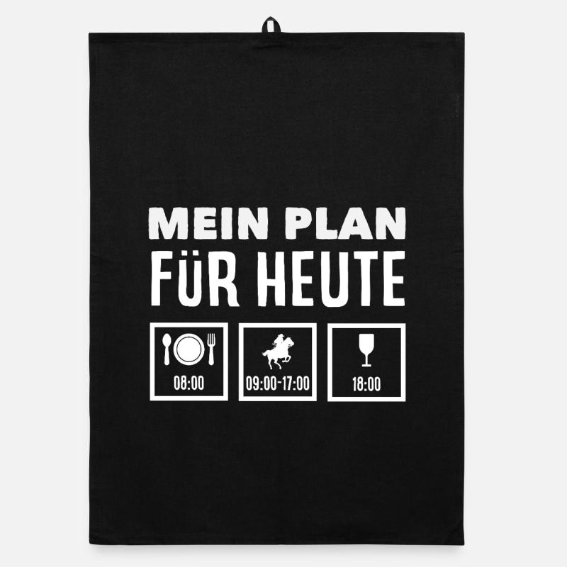 Mein Plan Heute Pferdemädchen Reiten Ponyfans Organic Geschirrtuch