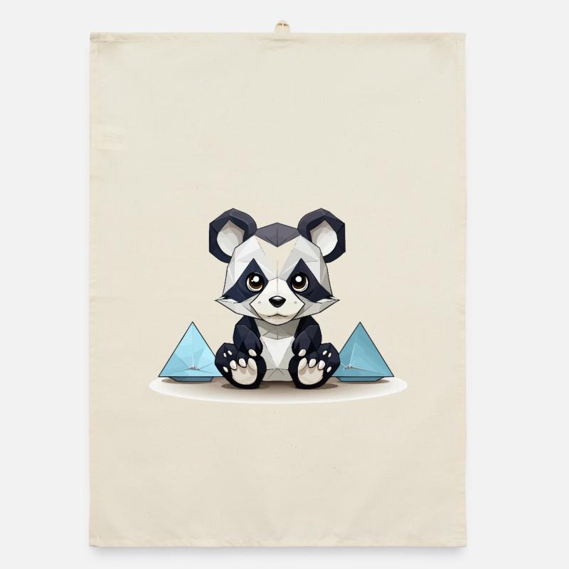 Low-Poly Panda am Eisgebirge Organic dish towel