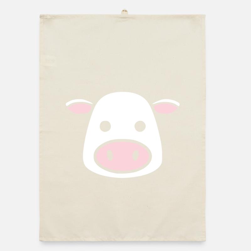 Mignonne Tête de Vache Visage Vector de la BD Torchon bio