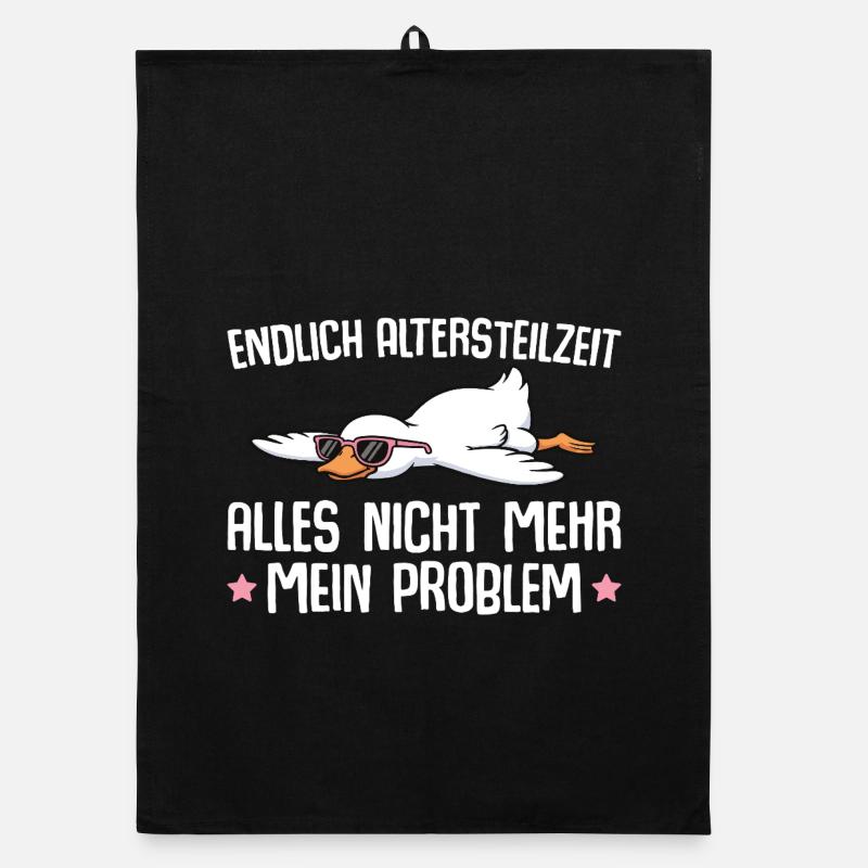 Altersteilzeit Gans mit Sonnenbrille - Frührente Organic Geschirrtuch