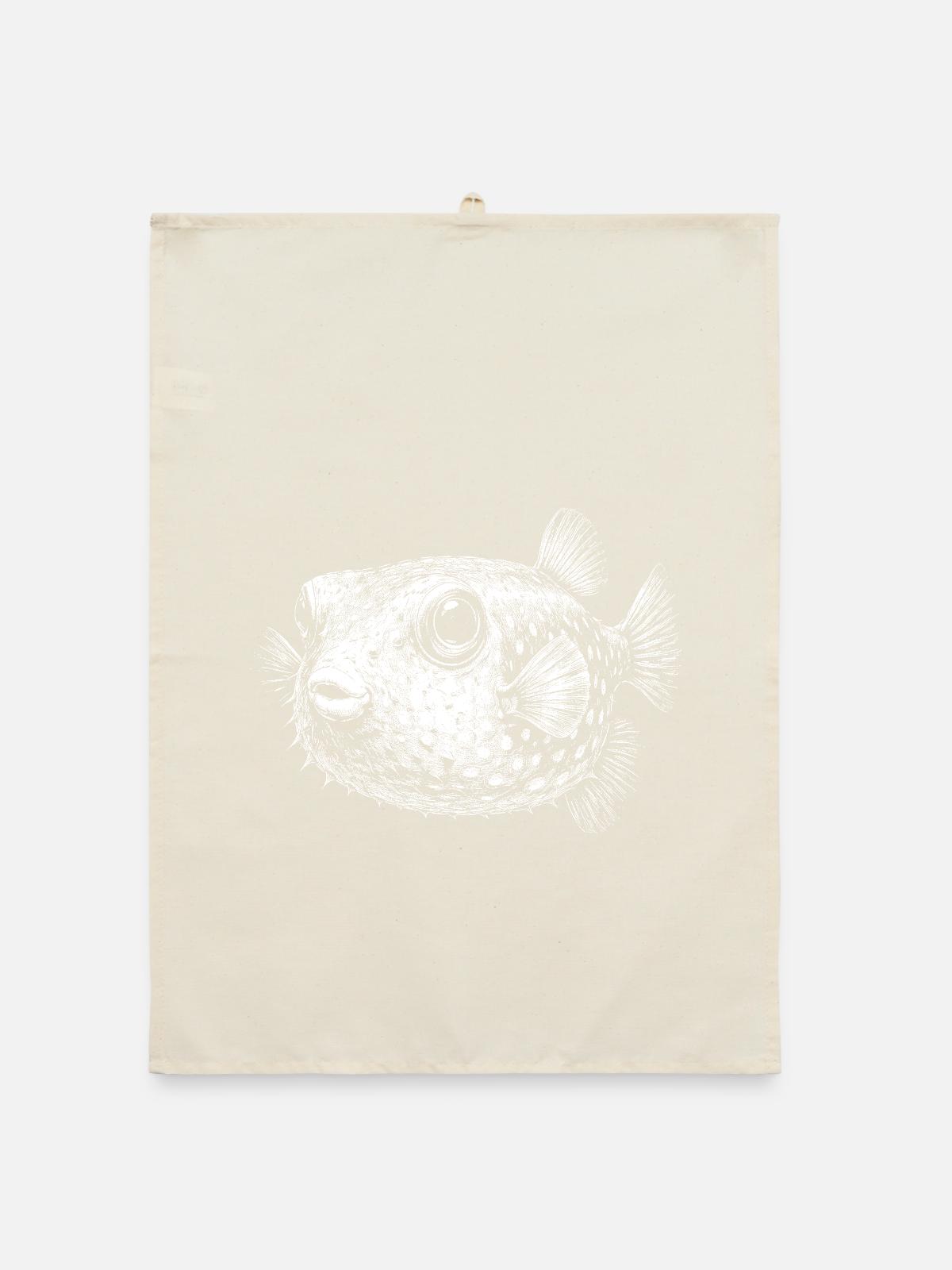 Poisson-globe - Torchon bio - nature - Devant