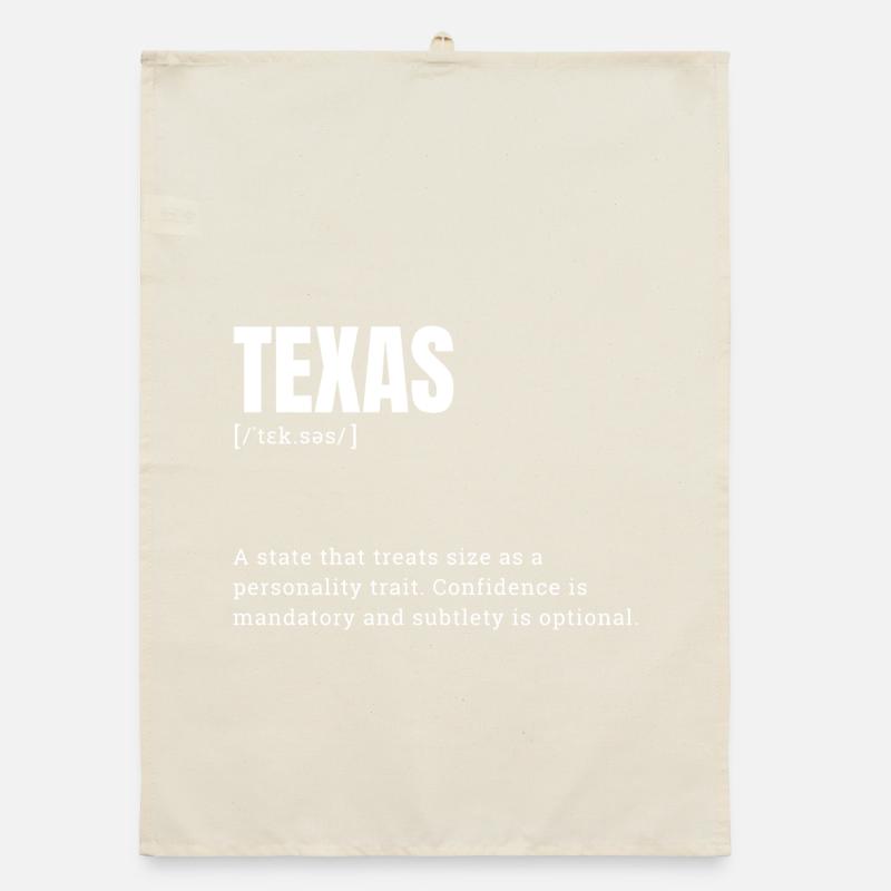 Texas Large Format Typography Humor Organic dish towel