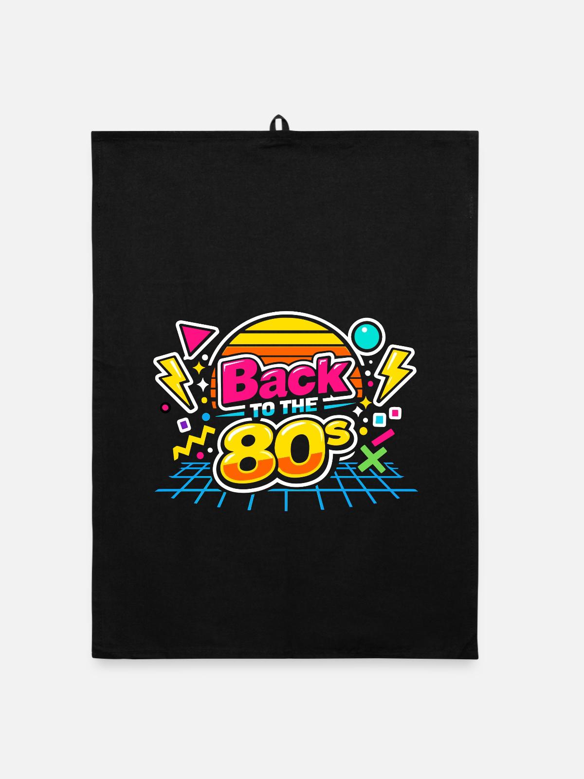 Back to the 80s - Organic Geschirrtuch - Schwarz - Vorne