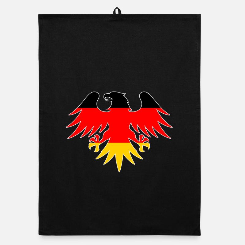 Motif de drapeau allemand en forme d’aigle Torchon bio