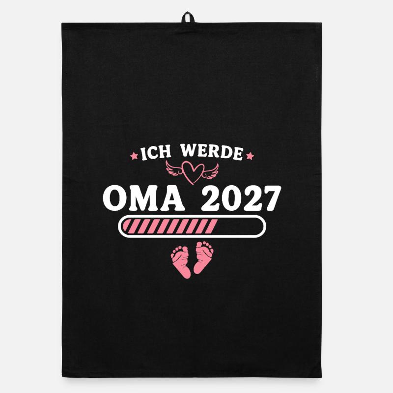 Ich werde Oma 2027 – Baby Ankündigung Geschenk Organic Geschirrtuch