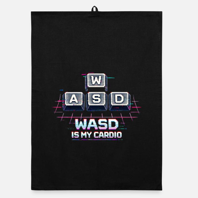 Clavier de jeu drôle WASD Mon Cardio Gamer Torchon bio