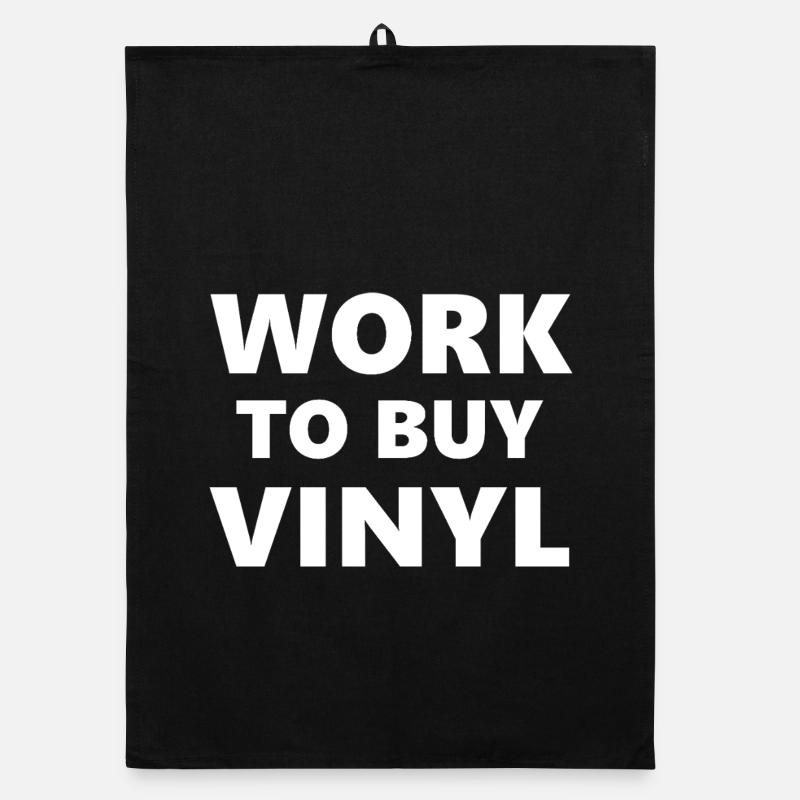 Cours de boisson : Travailler pour acheter du vinyle - Torchon bio - noir