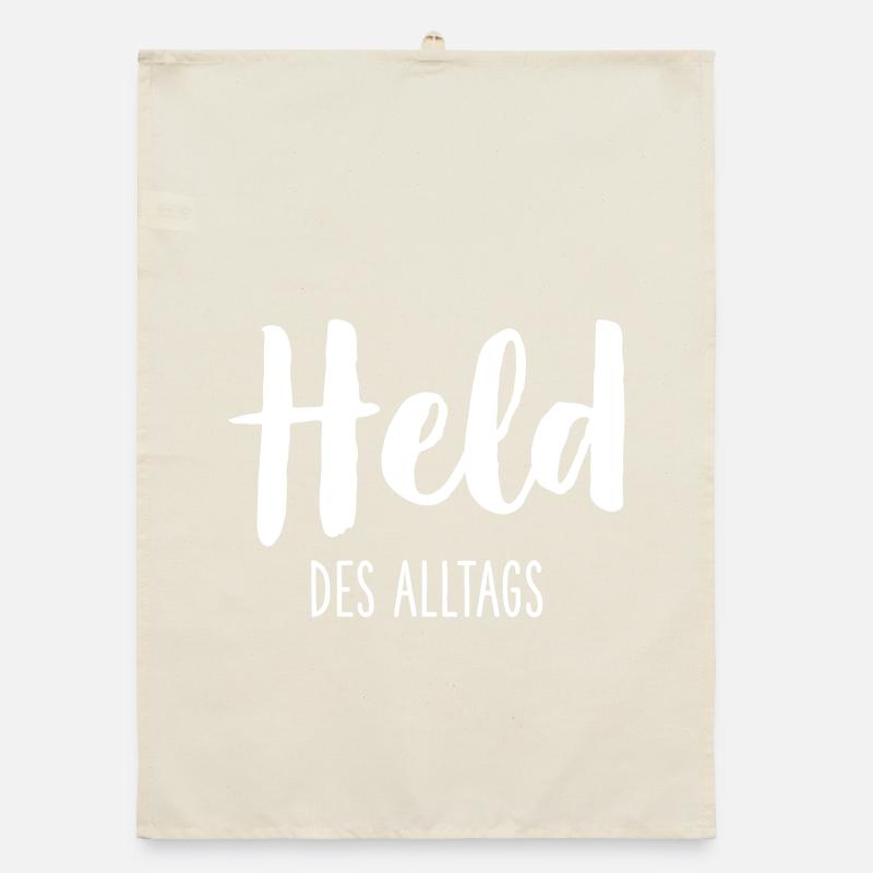 Held des Alltags – Starkes Statement Textdesign Organic Geschirrtuch