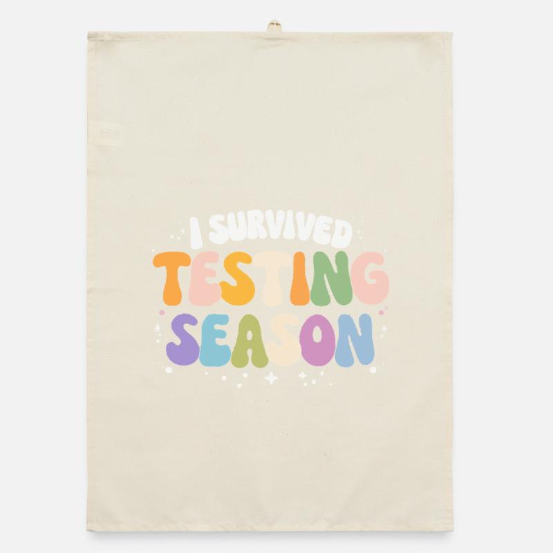 I survived the exam phase School Humor Organic dish towel
