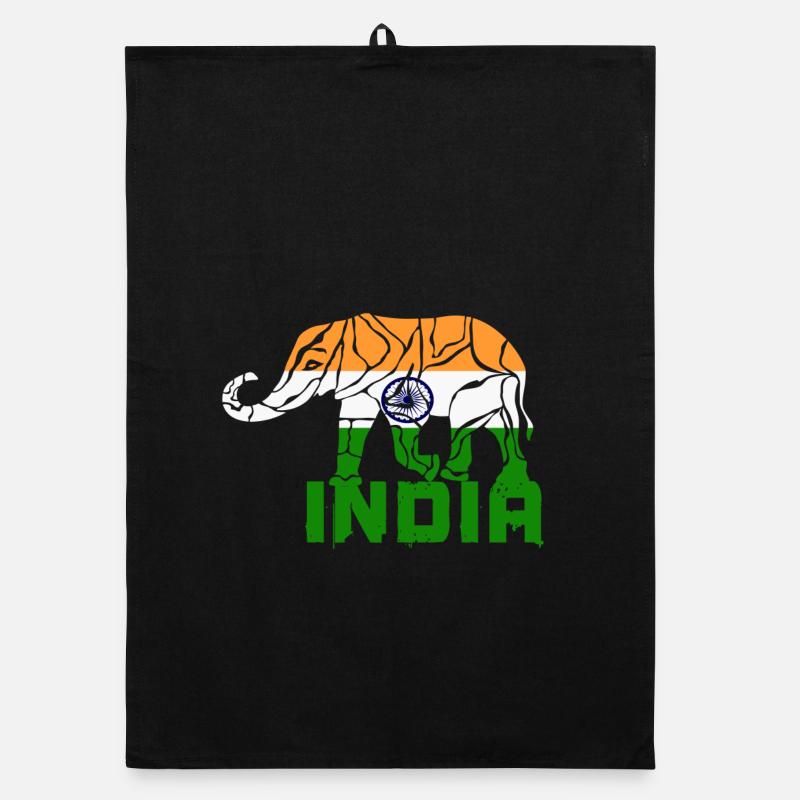 Inde Éléphant / Drapeau Cadeau De Couleur Nationale Torchon bio