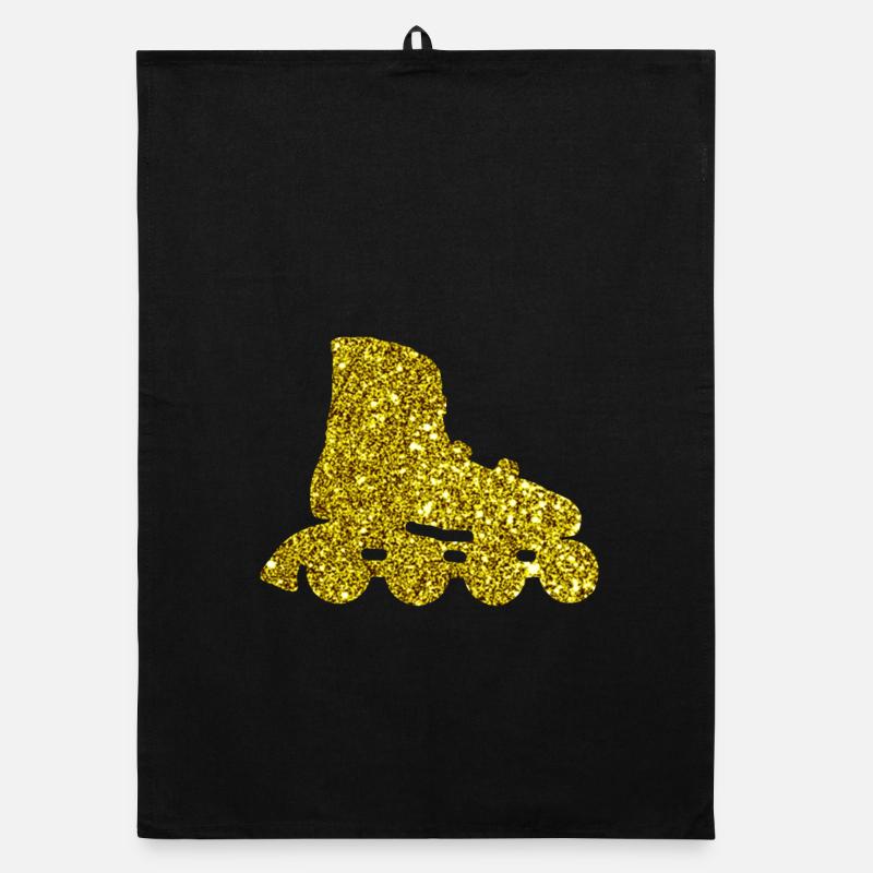 Gold Inline Skate Organic Geschirrtuch