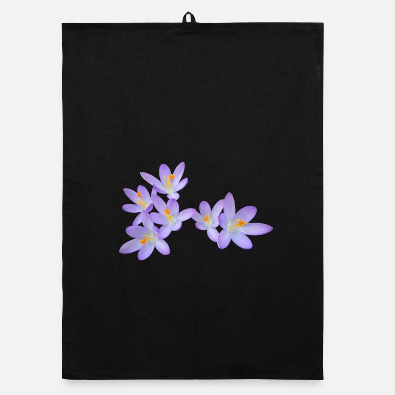Fleurs de printemps violettes (crocus) Torchon bio