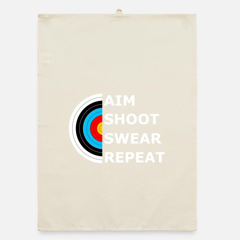 Aim Shoot Swear Repeat - Archery Target Organic dish towel